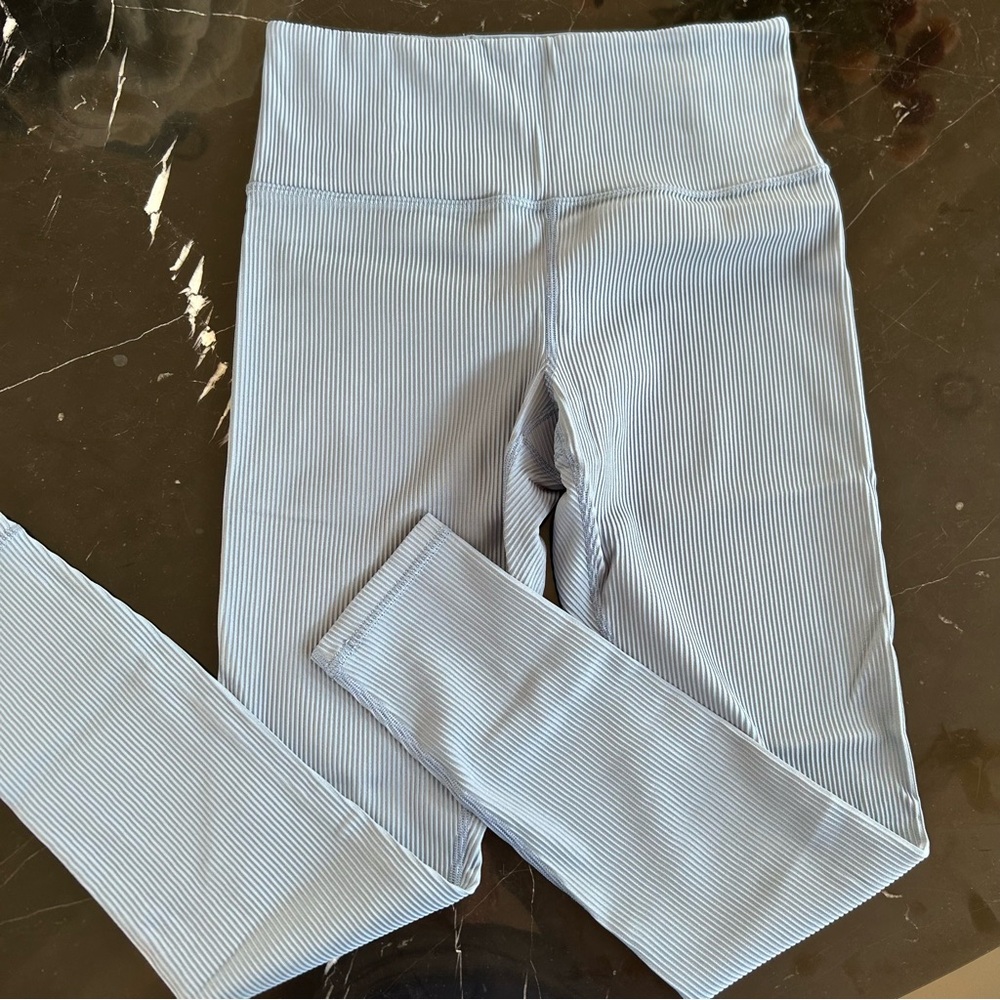 Athleta Ribbed Baby Blue Leggings